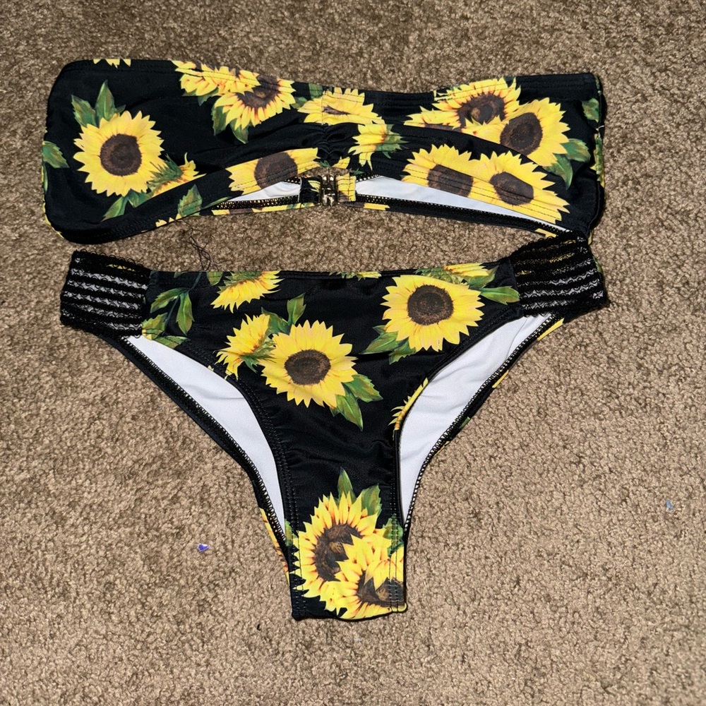 Strapless swim suit set